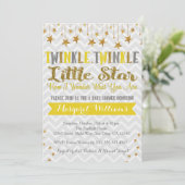 Twinkle Twinkle Star Baby shower-uitnodiging Kaart (Staand voorkant)