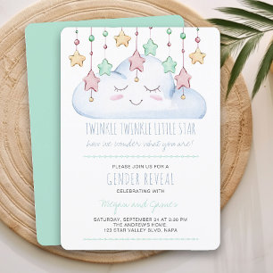 Twinkle Twinkle Star en Cloud Green Gender Reveal Kaart