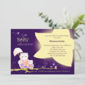 Twinkle Twinkle Star + Owl Baby shower Kaart (Staand voorkant)