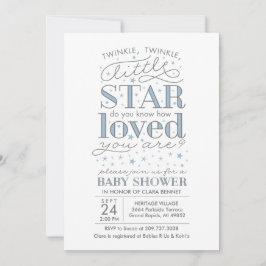Twinkle Twinkle Star Theme Baby shower Blauw Kaart