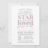 Twinkle Twinkle Star Theme Baby shower Invitation Kaart (Voorkant)