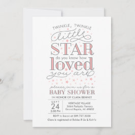 Twinkle Twinkle Star Theme Baby shower Invitation Kaart