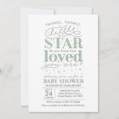 Twinkle Twinkle Star Theme Baby shower Mint Green Kaart (Voorkant)