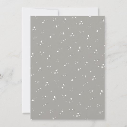 Twinkle Twinkle Star Theme Navy Silver Shower Kaart (Achterkant)