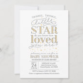 Twinkle Twinkle Star Theme Yellow Baby shower Kaart (Voorkant)