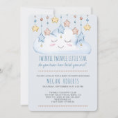 Twinkle Twinkle Stars en Cloud Boy Baby shower Kaart (Voorkant)