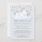 Twinkle Twinkle Stars en Cloud Boy Baby Sprinkle Kaart (Voorkant)