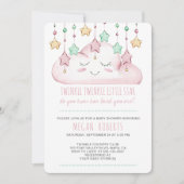Twinkle Twinkle Stars en Cloud Girl Baby shower Kaart (Voorkant)