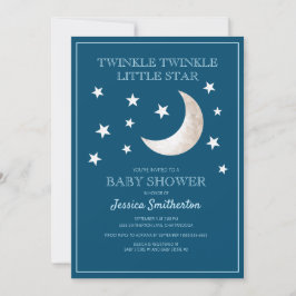 Twinkle Twinkle Stars Maan Baby Boy Baby Shower Kaart
