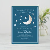 Twinkle Twinkle Stars Moon Baby Boy Baby shower Kaart (Staand voorkant)