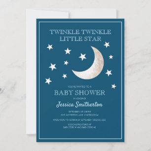 Twinkle Twinkle Stars Moon Baby Boy Baby shower Kaart