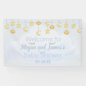 Twinkle Twinkle Stars Strooiwolk Baby Shower Spandoek (Horizontaal)