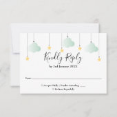 Twinkle Twinkle Ster Geslacht Neutrale Baby Shower RSVP Kaartje (Voorkant)