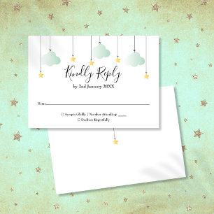 Twinkle Twinkle Ster Geslachtsneutrale Baby Shower RSVP Kaartje