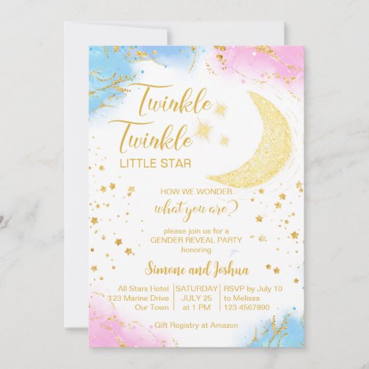 Twinkle-twinkle sterman onthult glitter kaart (Voorkant)