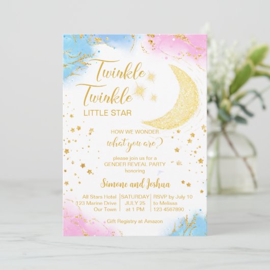 Twinkle-twinkle sterman onthult glitter kaart (Staand voorkant)