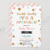 Twinkle Twinkle strooi regenbui uitnodiging (Voorkant / Achterkant)