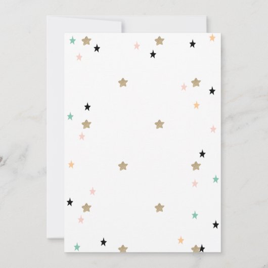 Twinkle Twinkle, Teddy Bear Moon Stars Baby shower Kaart (Achterkant)