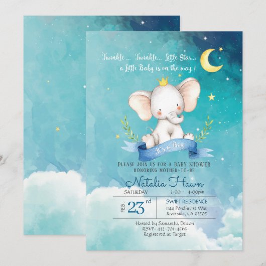 Twinkle Twinkle Twinkle kleine ster Kaart (Voorkant / Achterkant)