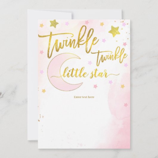 Twinkle Twinkle Verjaardag, Maan & sterren Verjaar Kaart (Achterkant)