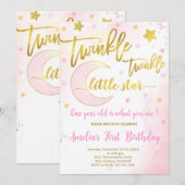Twinkle Twinkle Verjaardag, Maan & sterren Verjaar Kaart (Voorkant / Achterkant)