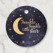 Twinkle twinkle waterverf unisex babydouche bedankjes labels (Achterkant)