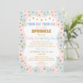 Twinkle Twins Baby Sprinkle, jongen en meisje twee Kaart (Staand voorkant)