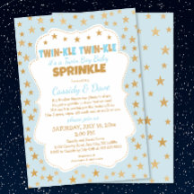 Twinkle Twins Baby Sprinkle, Twin Boys baby shower