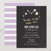 Twinkle verjaardagsuitnodiging kaart (Voorkant / Achterkant)