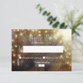 Twinkle verlichting rustieke bruiloft RSVP kaarten Kaartje (Staand voorkant)