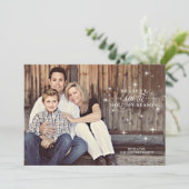 Twinkle White Stars Holiday Photo Card Feestdagenkaart (Staand voorkant)