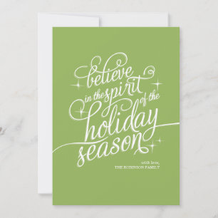 Twinkle Wied Script Holiday Card Feestdagenkaart