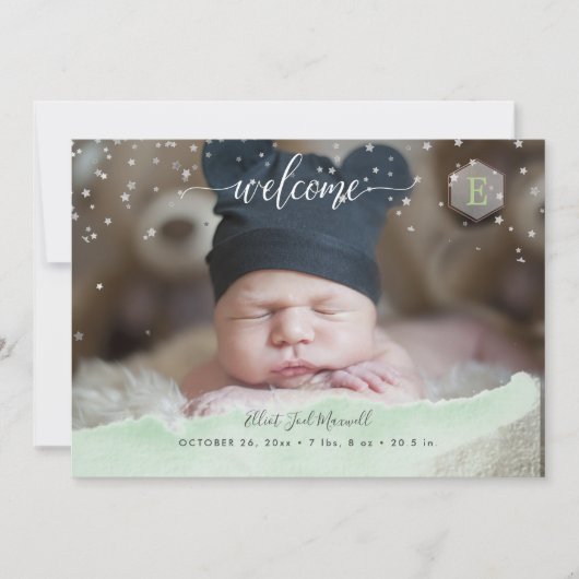 Twinkled twinkled kleine sterren geboorte Dank u Kaart (Voorkant)