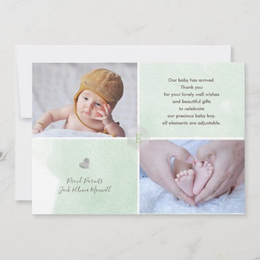 Twinkled twinkled kleine sterren geboorte Dank u Kaart (Achterkant)