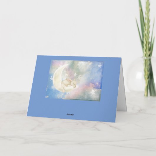 Twinkles Baby Bunny Sweet Dreams | Sky & Clouds Bedankkaart (Achterkant)