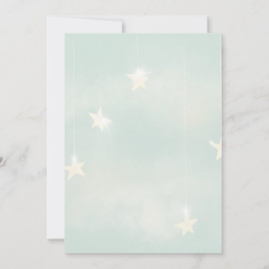 "Twinkles" "Bunny Sweet Dreams | Blauwgroen luchtr Kaart (Achterkant)