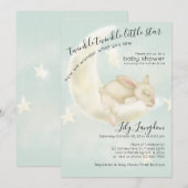 "Twinkles" "Bunny Sweet Dreams | Blauwgroen luchtr Kaart (Voorkant / Achterkant)