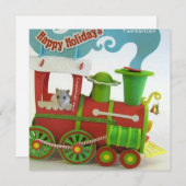 Twinkletoes op de kersttrein feestdagenkaart (Voorkant / Achterkant)