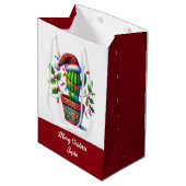 Twinkling Cactus Kerstmis Medium Cadeauzakje (Voorkant Gekanteld)