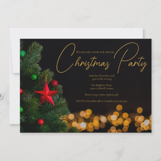 Twinkling Gold Lights Modern Kerstfeest Kaart (Voorkant)