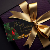 Twinkling Gold Lights Modern Vrolijk Kerstfeest Cadeaulabel