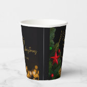 Twinkling Gold Lights Modern Vrolijk Kerstfeest Papieren Bekers (Rechts)