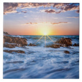 Twinkling IJslandse zonsondergang Tegeltje (Voorkant)