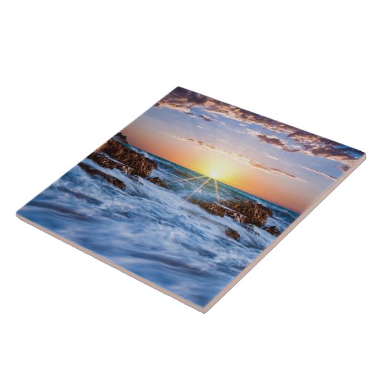 Twinkling IJslandse zonsondergang Tegeltje (Zijkant)