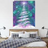 Twinkling Kerstboom Canvas Afdruk (Insitu (Slaapkamer))
