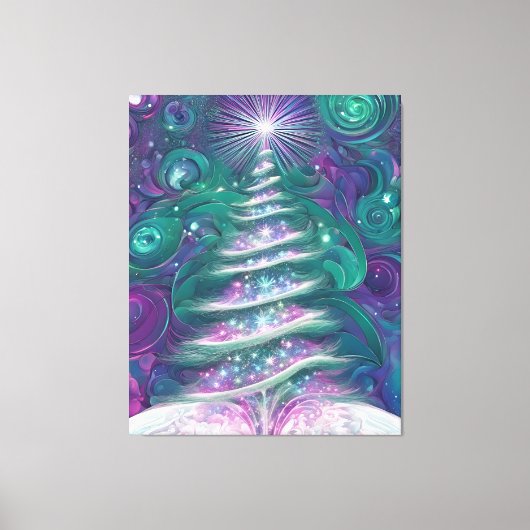 Twinkling Kerstboom Canvas Afdruk (Voorkant)