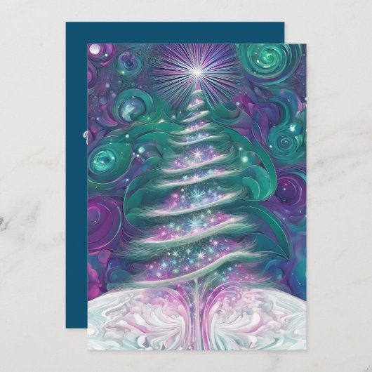 Twinkling Kerstboom Feestdagenkaart (Voorkant / Achterkant)