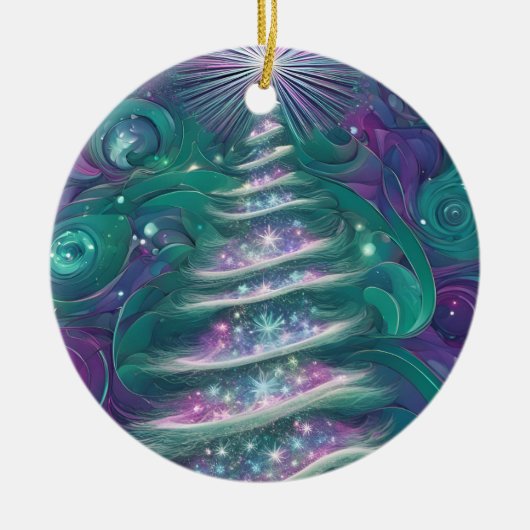 Twinkling Kerstboom Keramisch Ornament (Voorkant)