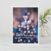 Twinkling Lights Blue Company Vakantie Kaart (Staand voorkant)