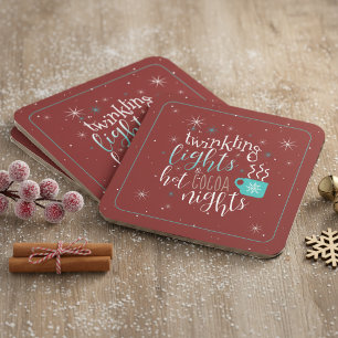 Twinkling Lights Hot Cocoa Nights ID593 Kartonnen Onderzetters